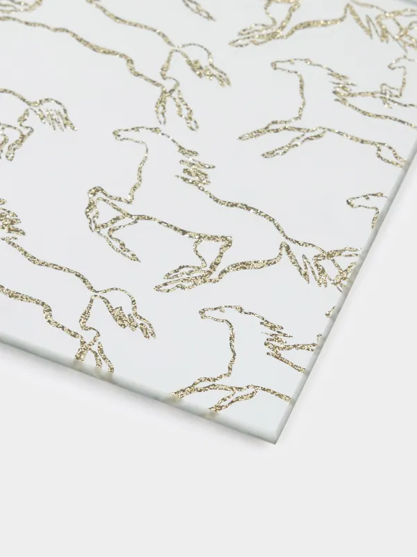 Саптыаяқ тұғыры, 10 см, шаршы, шыны, алтын, Жылқылар, Horse gold, image-2