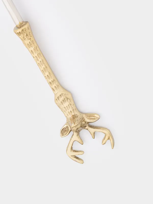 Ложка десертная, 18 см, металл, золотистая, Олень, Arctic deer, image-2