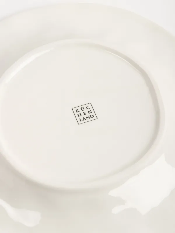 Тіскебасар тәрелкесі, 23 см, керамика, ақ, Графикалық гүлдер, Floria graphic, image-4