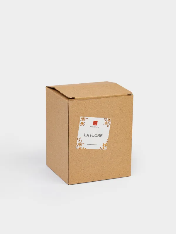 Майға немесе сірке суына арналған ыдыс, 350 мл, тұтқасы бар, керамика/тығын, сүт түстес, Винтажды гүлдер, La flore, image-6