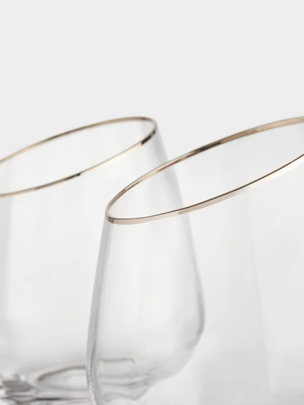 Стакан, 11 см, 350 мл, 2 шт, стекло, с золотистым кантом, Charm R gold, image-2