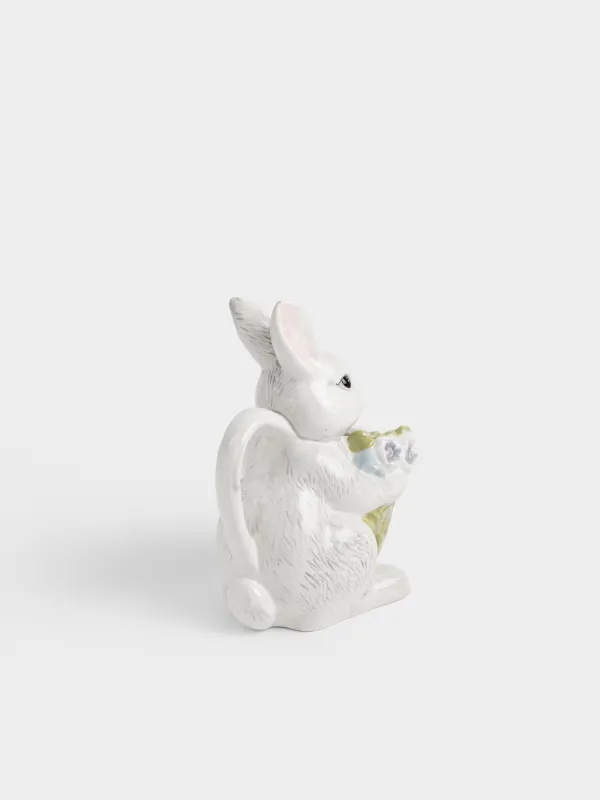 Құмыра, 540 мл, керамика, сұр, Гүл шоғы бар қоян, Easter, image-4