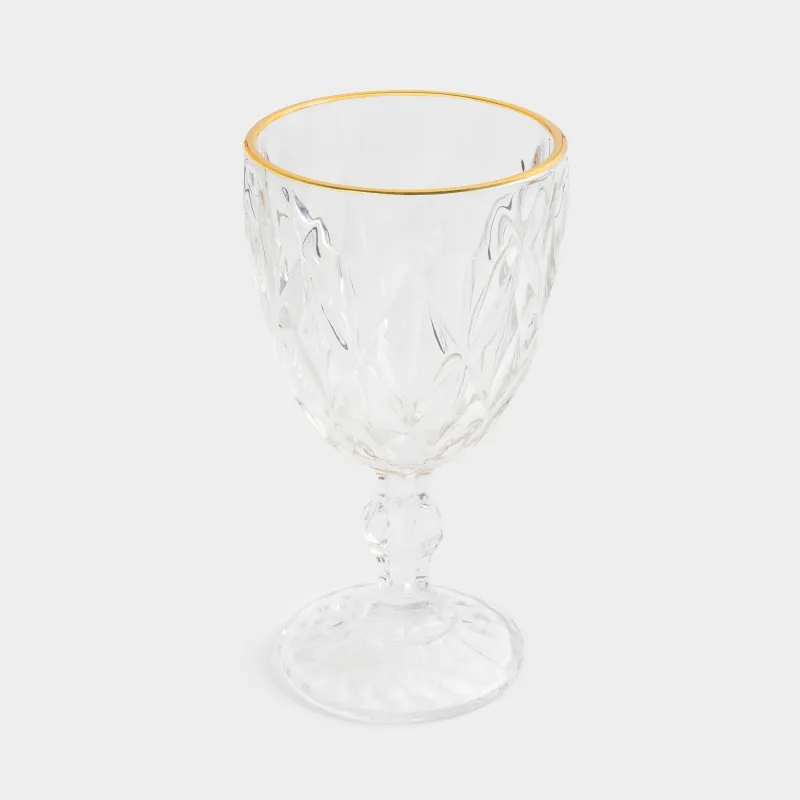 Шарап бокал-кубогы, 300 мл, 6 дана, шыны Р, алтын жиегі бар, Rhomb gold, image-6