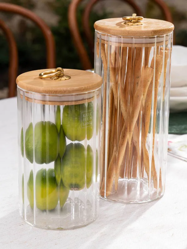 Сусымалы азық-түлік Банкі, 800 мл, бамбук Шыны, Camellia, image-5