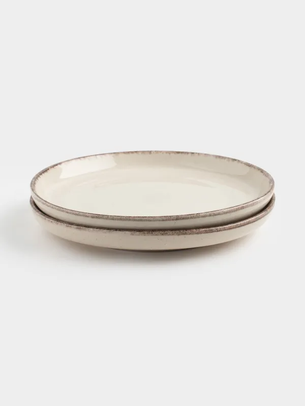 Тарелка закусочная, 19 см, 2 шт, каменная керамика, бежевая, в крапинку, Speckled glaze, image-2