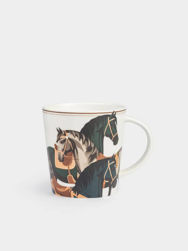 Саптыаяқ, 450 мл, фарфор F, ақ, Жылқы, Horse, image-0