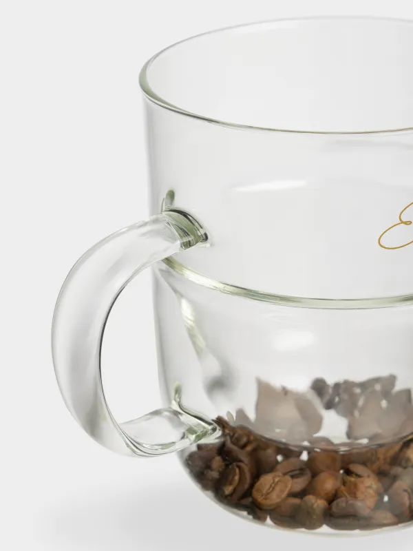 Саптыаяқ, 350 мл, шыны Б, ішінде кофе дәндері бар, Enjoyment in a cup, Air decor, image-1