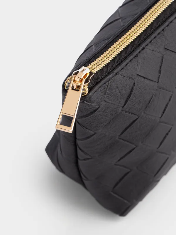 Косметикалық сөмке, 26х13 см, полиуретан, қара, Sennit, image-4