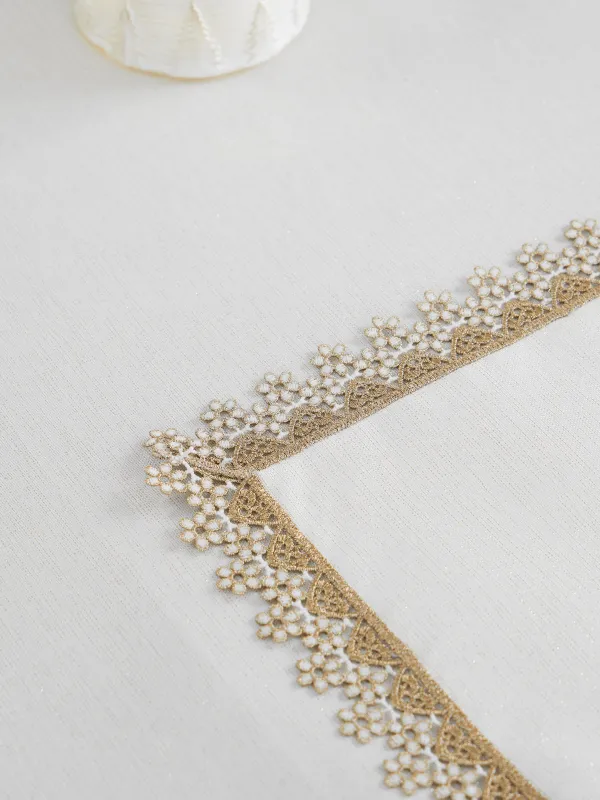 Салфетка под приборы, 30х45 см, Цветочное кружево, Flower lace gold, image-7