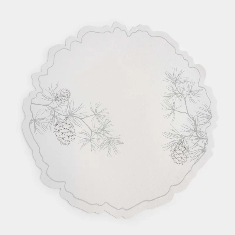 Аспаптарға арналған майлық, 38 см, ПВХ, бұйра, ақ, Бұтақтардағы шырша бүршіктері, Rock print