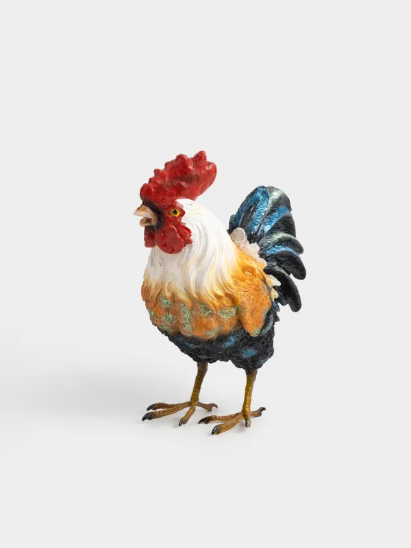 Статуэтка, 19 см, полирезин, коричнево-синяя, Петушок, Easter pullet, image-0
