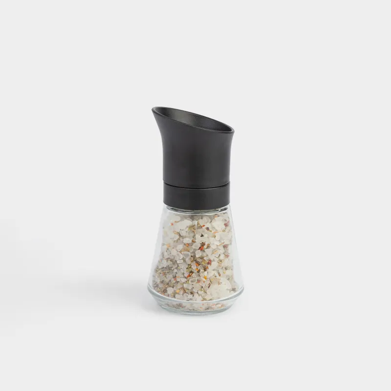 Мельница для специй, 13 см, механическая, стекло/пластик, Соль и травы, Seasoning BBQ