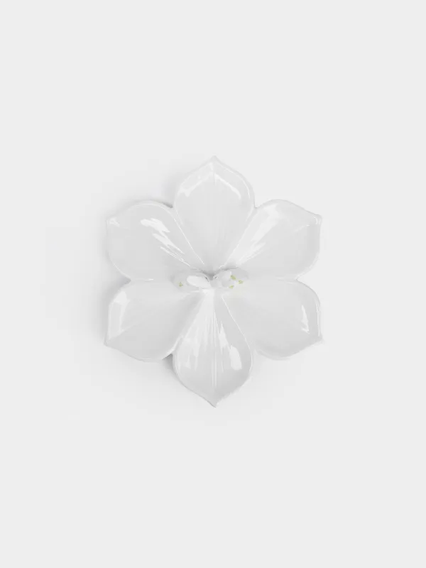 Блюдо, 23 см, керамика D, молочное, Кролики на цветке, Rabbit bloome, image-2