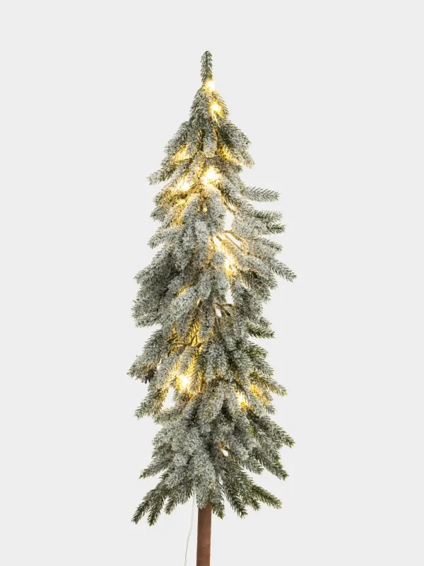 Жасанды шырша, 80 см, жарықтандырылған, құмырада, ПВХ, Бүршіктері бар шырша, Snowy decor, image-2