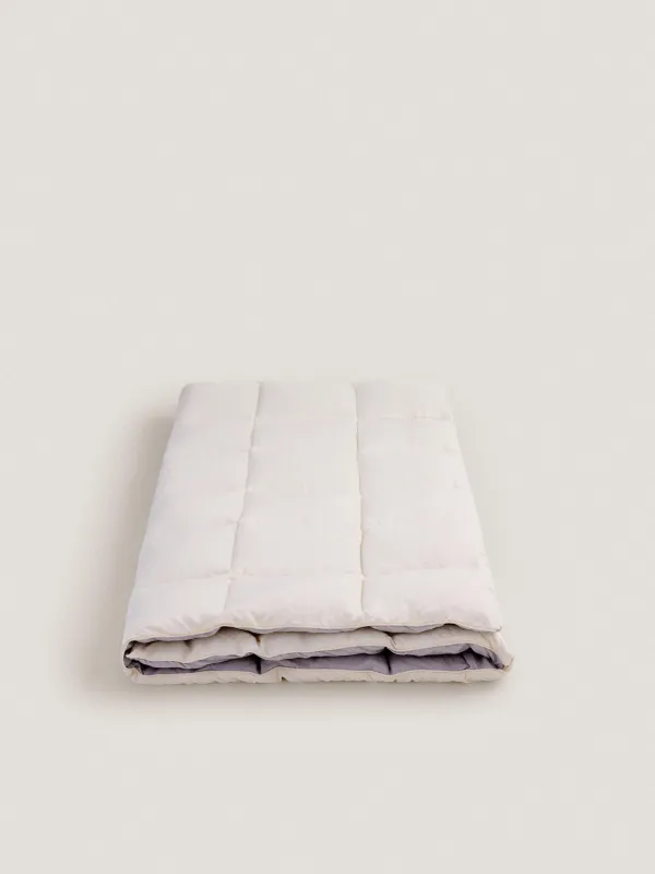 Одеяло, 140х200 см, микрофибра/холлофайбер, бежевое/молочное, Hollow fiber, image-5