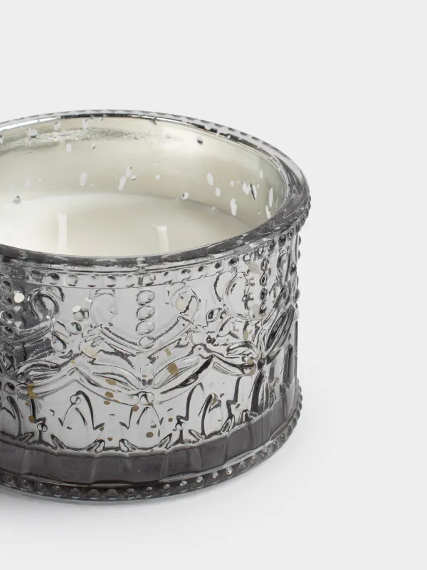 Свеча ароматическая, 10х11 см, в подсвечнике, с крышкой, стекло, серебристая, Rural Baroque, Silver style, image-2