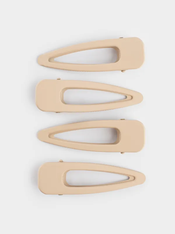 Шаш қыстырғыш, 8 см, 4 дана, металл, сарғылт, Basic, image-0