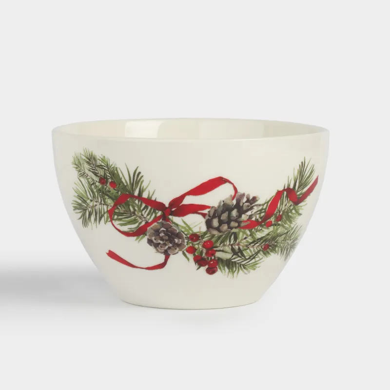 Кесе, 14х8 см, фарфор N, ақ, дақты, Шырша бүршіктері мен шетен, Rowan delice