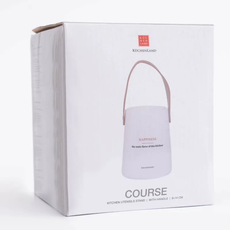 Ас үйге арналған стенд, 14 см, керамика / жасанды былғары, ақ, курс, image-5