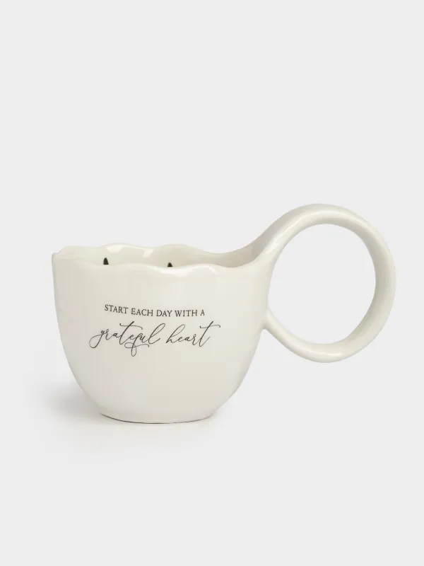 Кружка, 400 мл, керамика D, молочная, Лошадь внутри, Crumple print, image-0