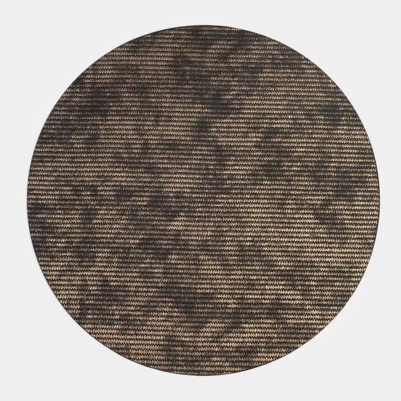 Салфетка под приборы, 38 см, ПВХ/полиэстер, круглая, черно-золотистая, Rock