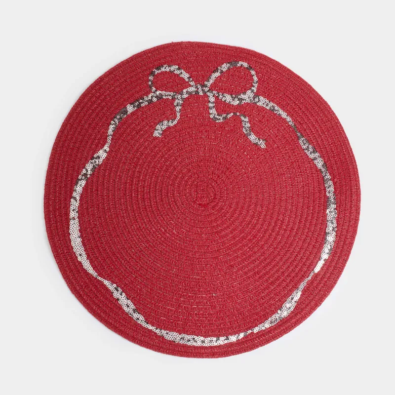 Аспаптарға арналған майлық, 38 см, жылтырақтар., полиэстер/пластик, дөңгелек, қызыл, Бантик, Rotary