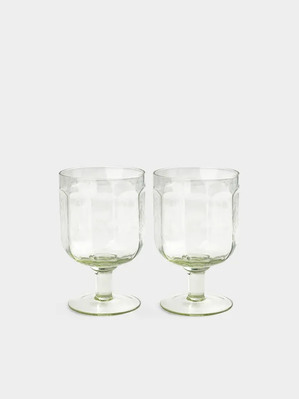 Бокал-кубок для вина, 400 мл, 2 шт, стекло, зеленый, Budrio, image-0