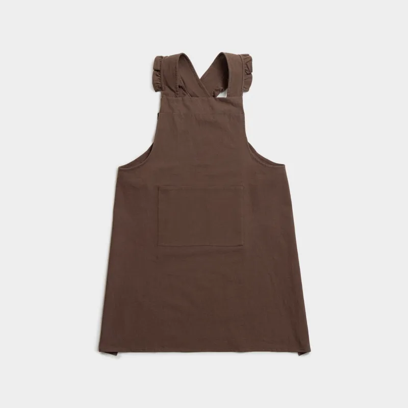 Фартук-платье, 85х85 см, хлопок, с рюшами, серо-бежевый, Ruffles