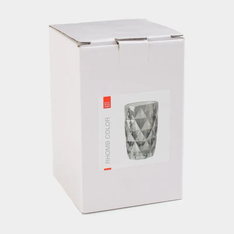 Стақан, 12 см, 340 мл, шыны Р, сұр, Rhomb color, image-2