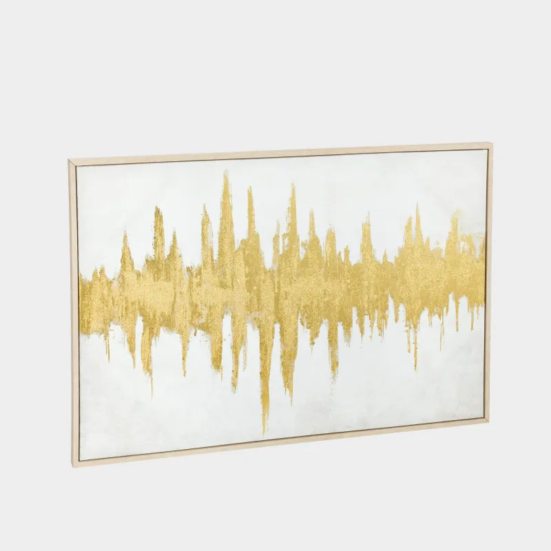 Жиектемедегі сурет, 120х80 см, кенеп, алтын сарғылт-қоңыр, Алтын штрихтар, Abstract, image-1