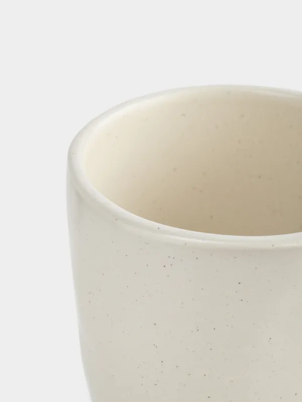 Стақан, 10 см, 300 мл, керамика, сүт түстес, Мыжылған әсер, Crumple creme, image-2