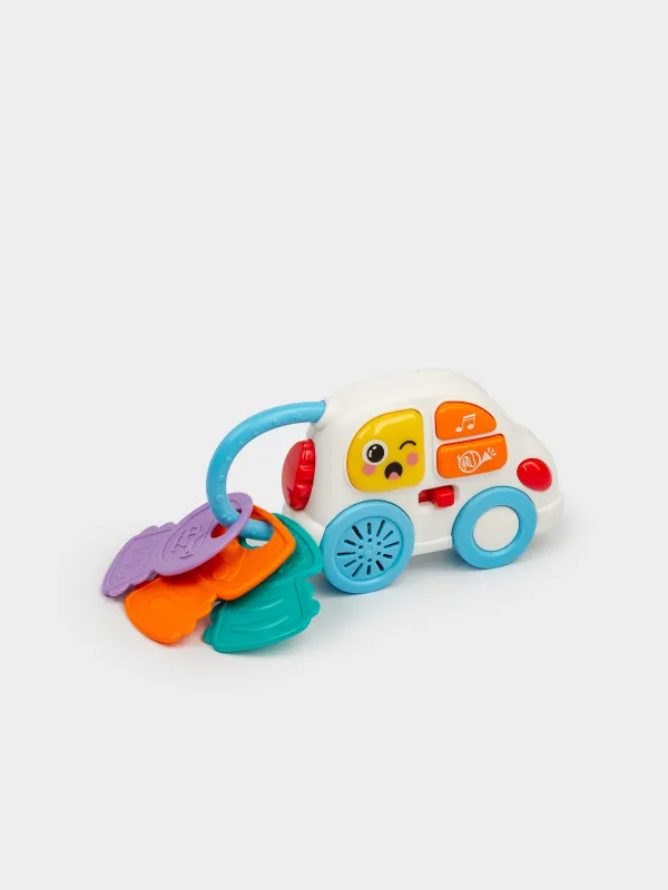 Тістегіш ойыншық 20х8 см, музыкалық, жарықтандырылған, пластик/полипропилен, Көлік, Traffic, image-1