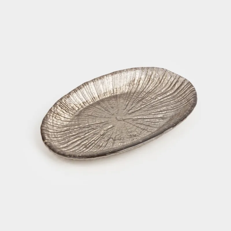 Блюдо, 21х13х2 см, стекло, овальное, коричневое, Raisen