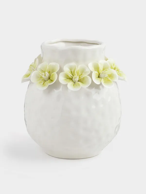 Гүл вазасы, 20 см, сәндік, фарфор P, сарғылт-қоңыр-жасыл, Гүлдер, Bloome, image-0