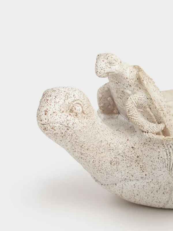 Блюдо декоративное, 31х24х13 см, полирезин, песочное, Черепаха с детенышем, Grand turtle, image-5