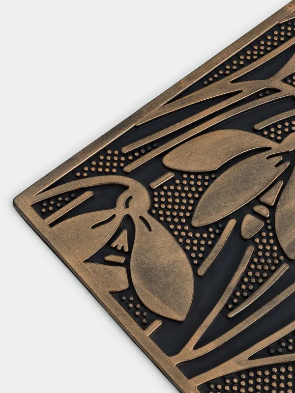 Есік төсеніші, 45х75 см, резеңке, қара және қола, Қар бүршіктері, Home deco, image-2