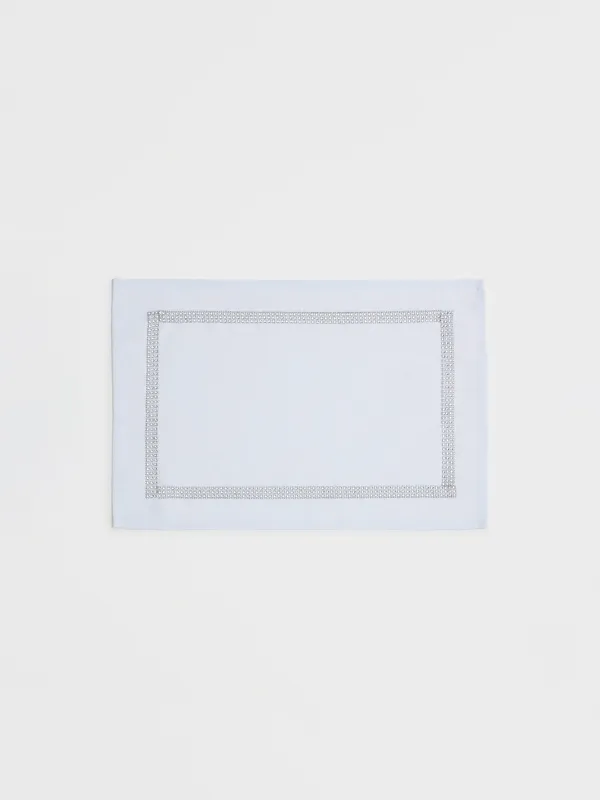 Аспаптарға арналған майлық, 30х45 см, страздары бар, полиэстер, тікбұрышты, ақ, ринстондар, image-0