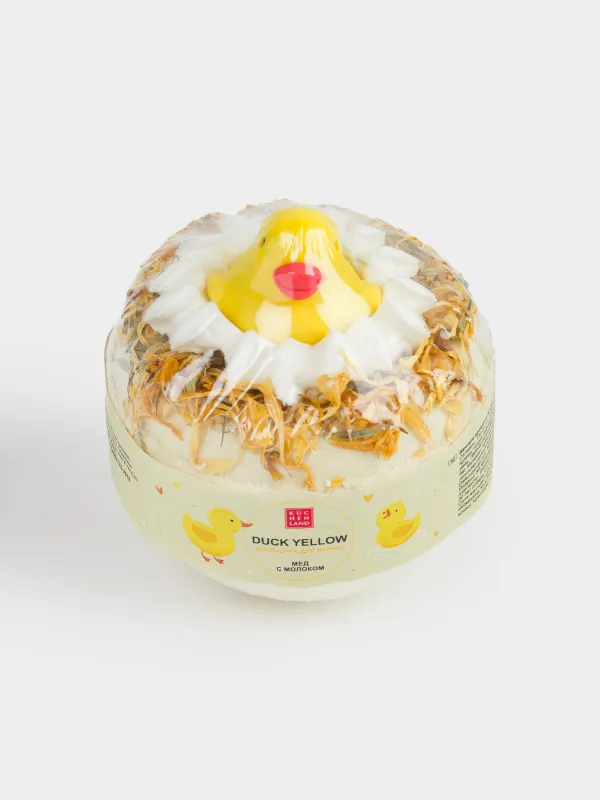 Бомбочка для ванны, с игрушкой, Мед с молоком, Duck yellow, image-2
