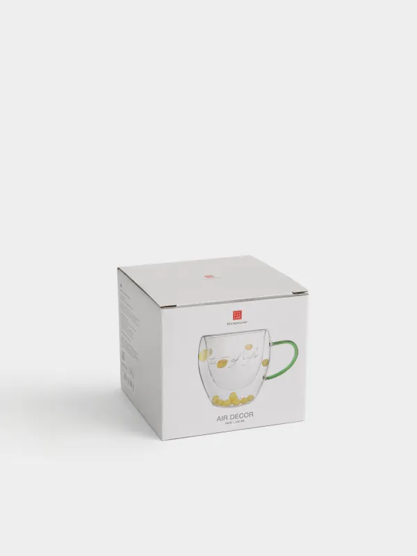 Саптыаяқ, 250 мл, шыны Б/шайыр, жасыл тұтқа, ішінде лимондары бар, Air decor, image-3