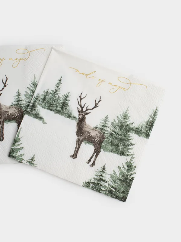 Салфетки бумажные, 21х21 см, 20 см, Woodland story, image-3