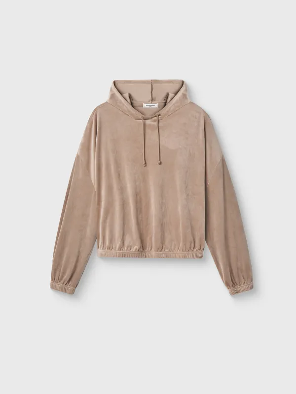 Әйелдер свитшоты, үйге арналған, өлшемі S, велюр, құмды, Lillian, image-5