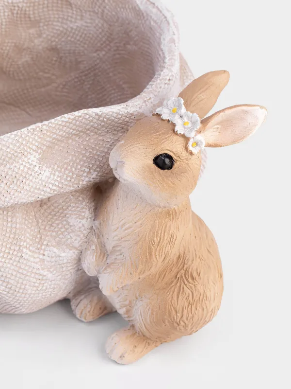 Кәмпит ыдысы, 24х19 см, полирезин, сарғылт-қоңыр, Қояндар, Easter, image-2