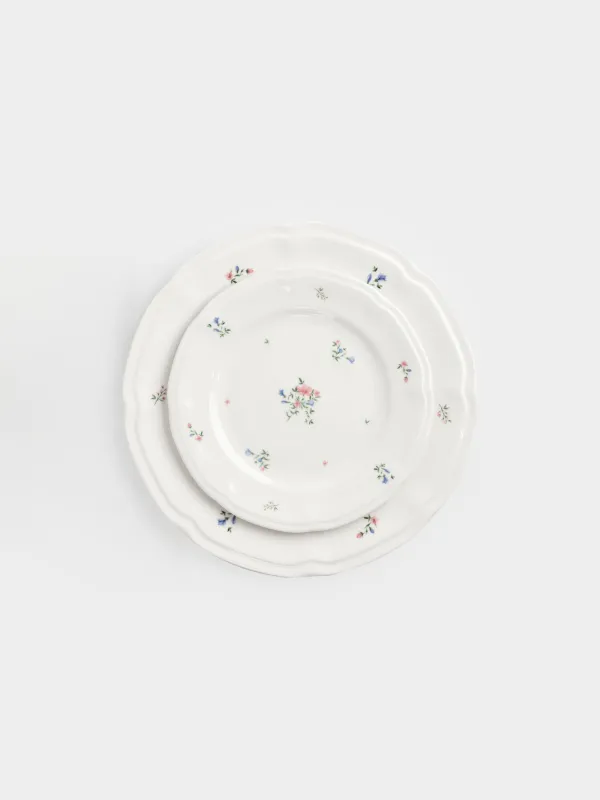 Ас сервизі, 6 адам, 18 зат, фарфор N, ақ, Нәзік гүлдер, El floria, image-1