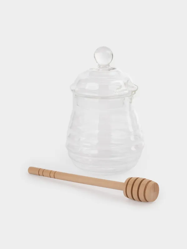 Балға арналған банкі, 270 мл, қасықпен, шыны Б/ағаш, Honey, image-3