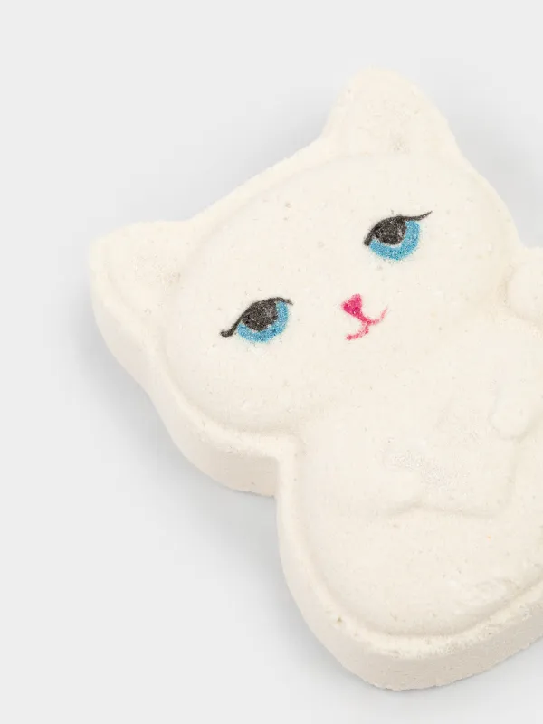 Ваннаға арналған бомба, 100 гр, жылтырақтары бар, ақ, Ваниль, Мысық, Sparkle body, image-2