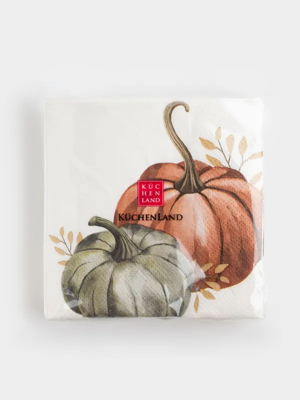 Қағаз майлықтар, 21х21 см, 20 дана, шаршы, ақ, Асқабақ, Forest symphony, image-3