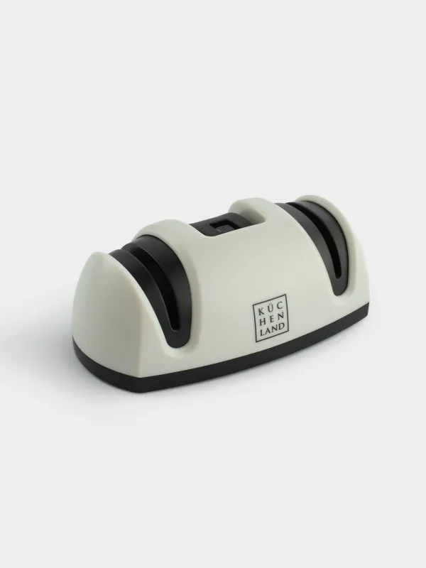 Пышақ қайрау, 13 см, қайраудың екі кезеңі, пластик / керамика, қара, Либерика, image-2