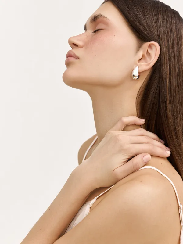 Пусет сырғалары, 2 см, 2 дана, CCB пластик, күміс түстес, Jewelry, image-6