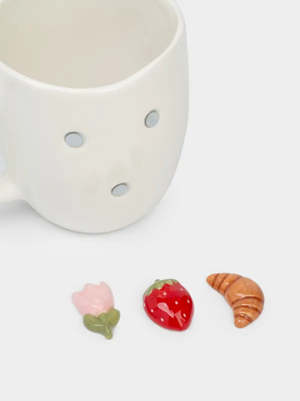 Саптыаяқ, 400 мл, магниттері бар, керамика, ақ, Кішкентай қуаныштар, Magnet joy, image-3