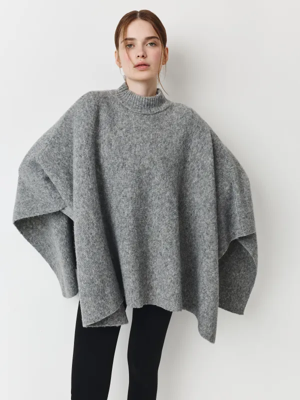 Пончо, 118х61 см, полиэстер/жүн, сұр, Poncho, image-0